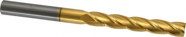 Hertel 750450 Square End Mill: 1/2 Dia, 3 LOC, 1/2 Shank Dia, 6 OAL, 4 Flutes, Solid Carbide Image