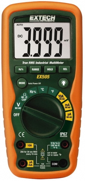 Extech EX505 CAT IV, Digital & True RMS Multimeter: 1,000 VAC/VDC 