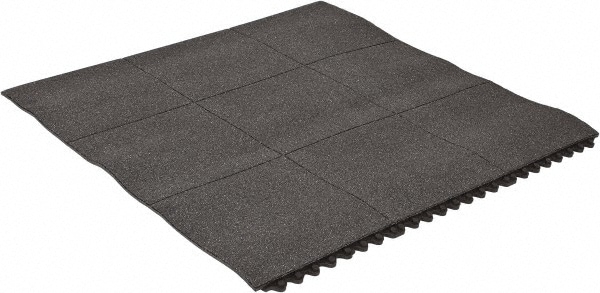 PRO-SAFE 3957809203X3 Anti-Fatigue Modular Tile Mat: Dry & Wet Environment, 3" Length, 36" Wide, 5/8" Thick, Black Image