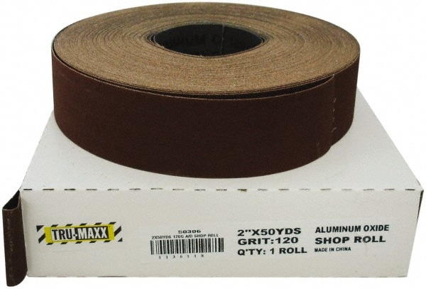 Tru-Maxx 50413 2" x 50 Yd 280 Grit Aluminum Oxide Shop Roll 