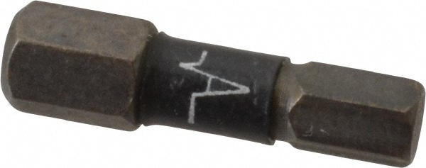 Hex Screwdriver Insert Bit: 1/4" Drive, 1" OAL