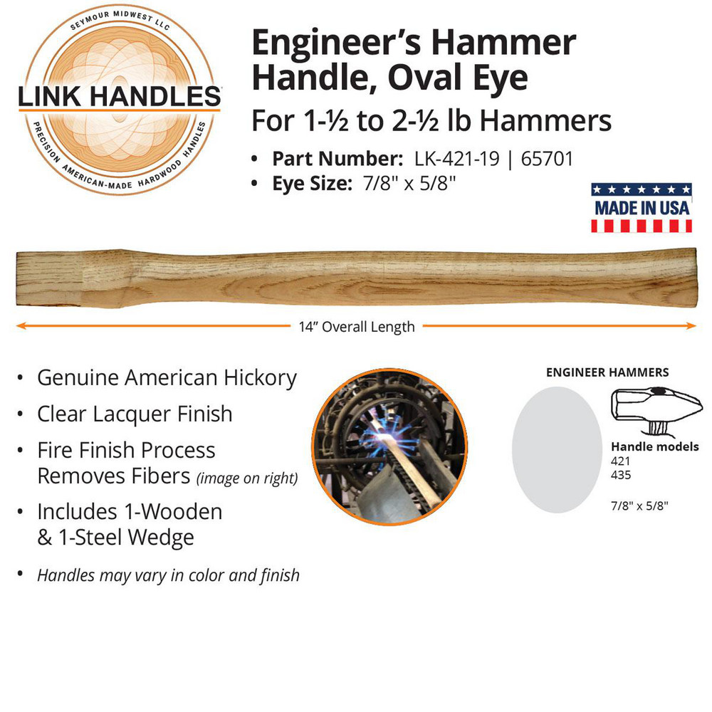 Made in USA 16" Long Replacement Handle for Sledge Hammers MSC