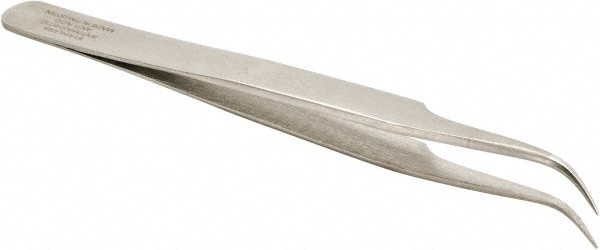 Precision Tweezer: 7-SA, Curved Tip, 4-1/2" OAL