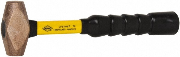 Non-Marring Hammer: 24 oz, 1" Face Dia, Brass Head