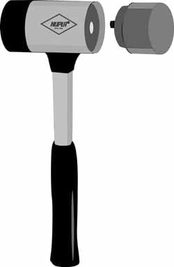 Nupla 15301 3" Face Diam, Grade Extra Soft, Gray Soft Face Hammer Tip 