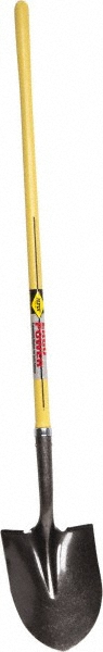 Scooping Shovel: Steel, Round, 11.5" Blade Length, 9" Blade Width