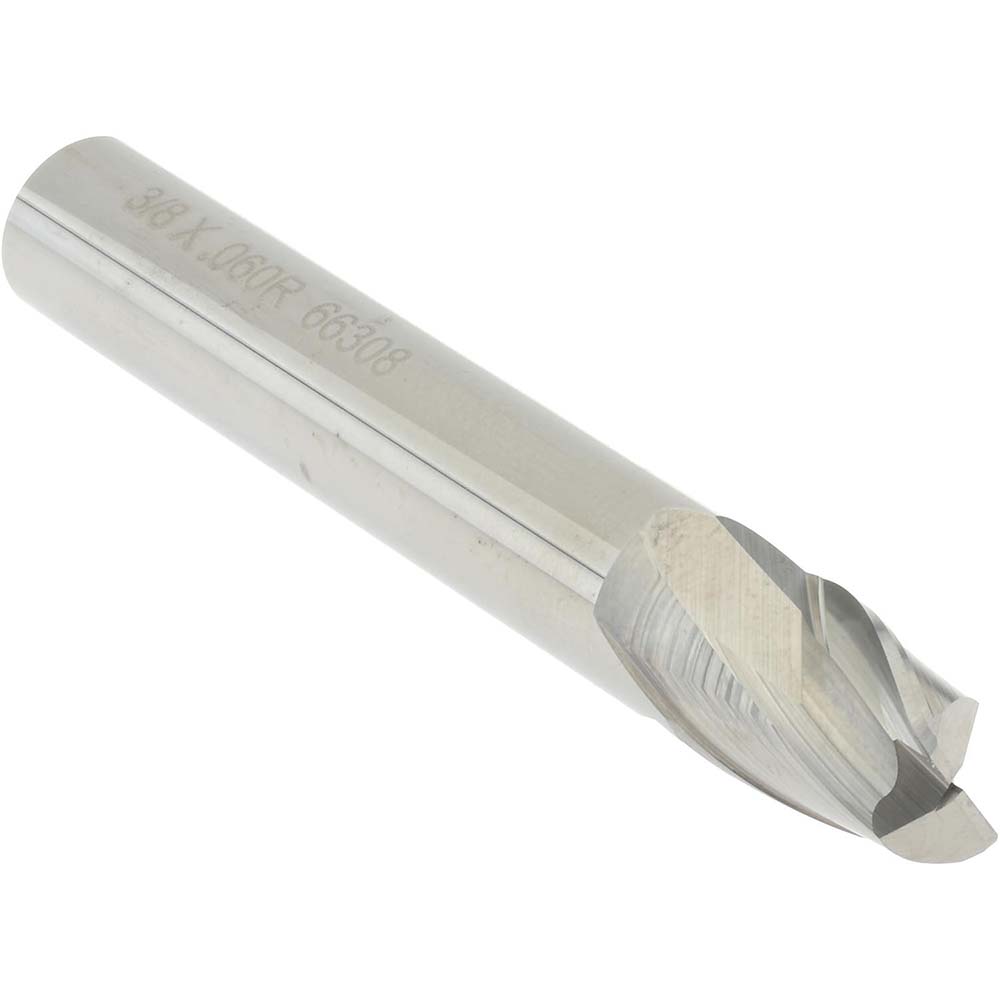 OSG Corner Radius End Mill 3/8" Dia, 1/2" LOC, 0.0600" Radius, 2