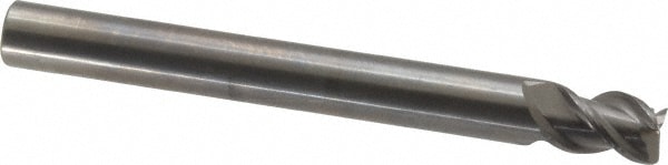 OSG 20411800 Corner Radius End Mill: 1/4" Dia, 3/8" LOC, 0.02" Radius, 3 Flutes, Solid Carbide Image