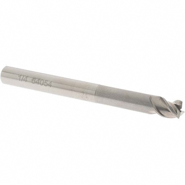 OSG 20430100 Square End Mill: 1/4 Dia, 1/4 LOC, 1/4 Shank Dia, 2-1/2 OAL, 3 Flutes, Solid Carbide Image