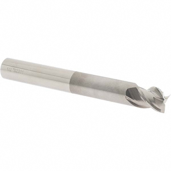 OSG 20480500 Square End Mill: 1/2 Dia, 1/2 LOC, 1/2 Shank Dia, 4 OAL, 3 Flutes, Solid Carbide Image