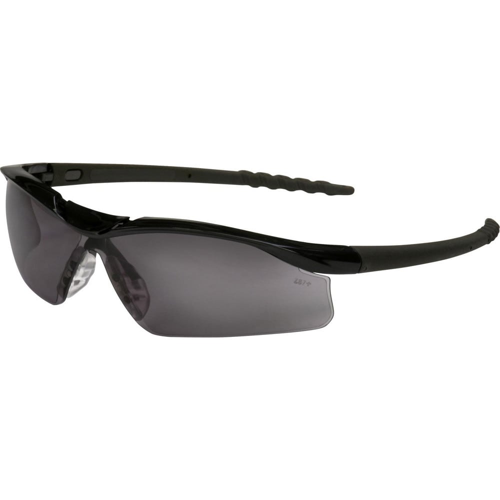 Safety Glass: Scratch-Resistant, Polycarbonate, Gray Lenses, Full-Framed, UV Protection