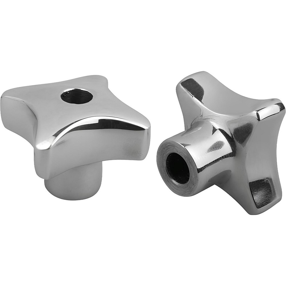 Lobed Knob: 1.96" Head Dia, 4 Points, Stainless Steel