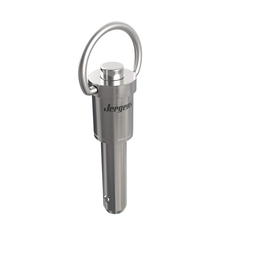 3/4" Diam, 3" Usable Length, Ring Handle, Push Button Quick Release Pin