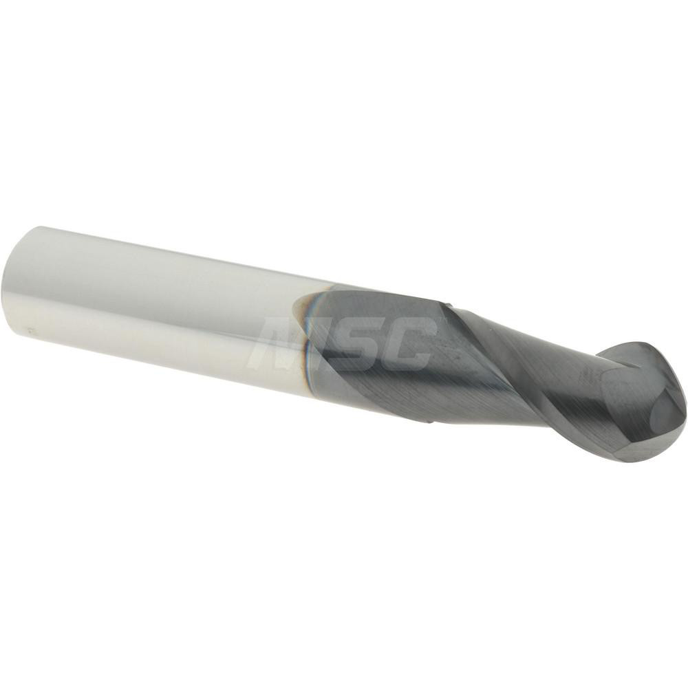 12184030 Ball End Mill: 0.4844" Dia, 1" LOC, 2 Flute, Solid Carbide  