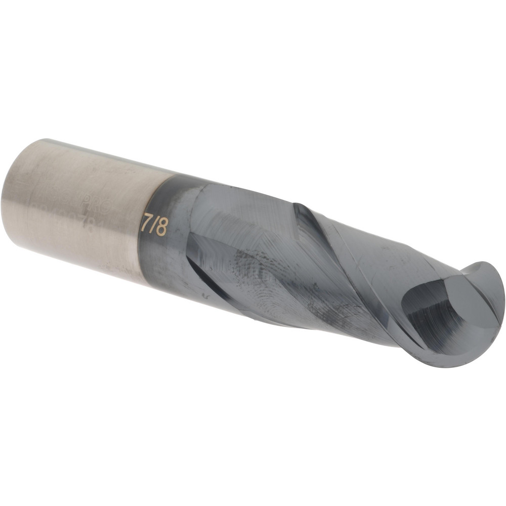 Accupro 12184060 Ball End Mill: 0.875" Dia, 1.75" LOC, 2 Flute, Solid Carbide Image