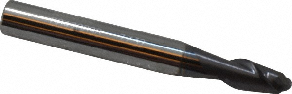 Accupro 12184120 Ball End Mill: 0.2188" Dia, 0.375" LOC, 2 Flute, Solid Carbide Image