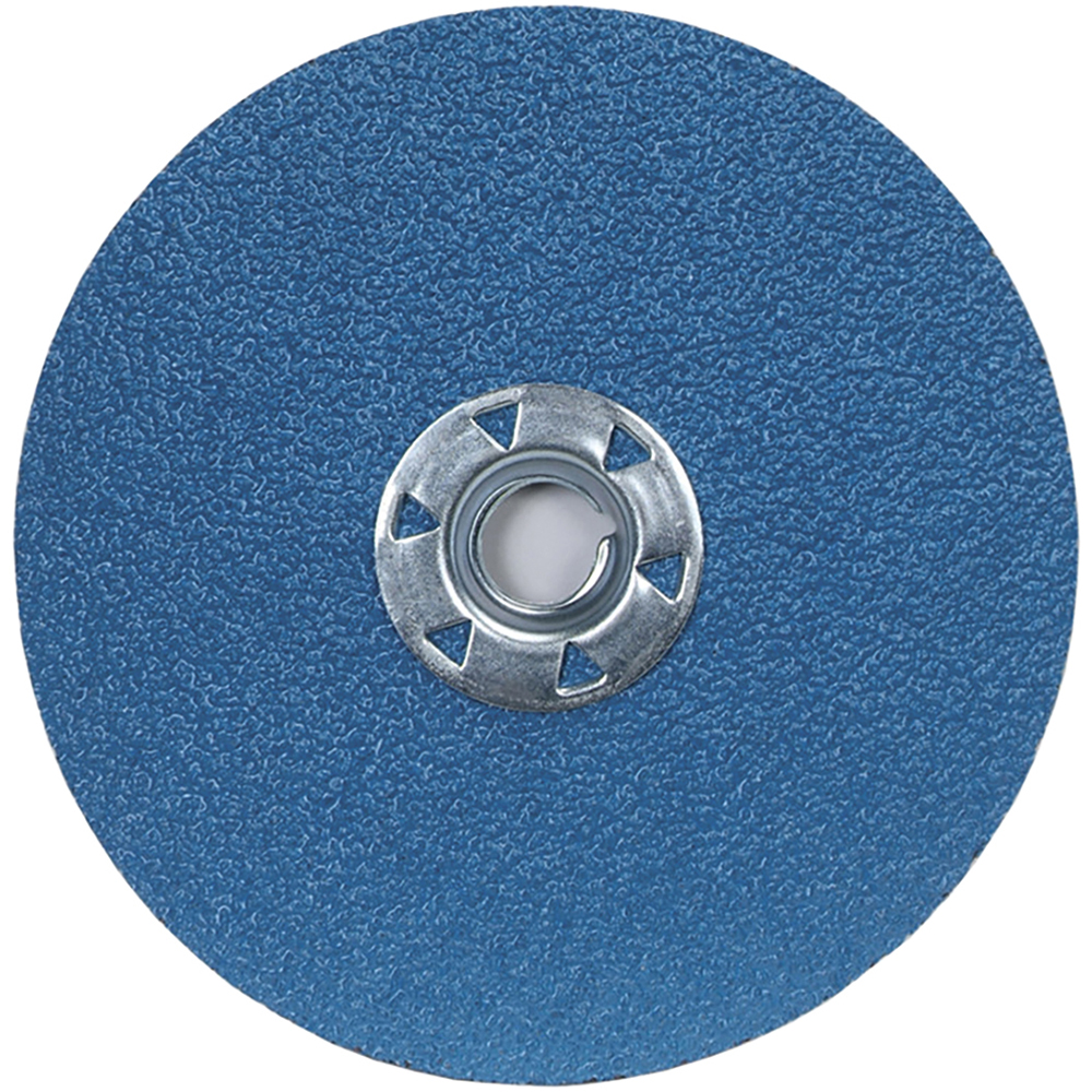 Norton | BlueFire Quick-Change Disc: 5" Dia, 36 Grit, Zirconia Alumina, Coated - Blue, Fiber-Backed, 12000 RPM, Series F826 | Part #66261138796