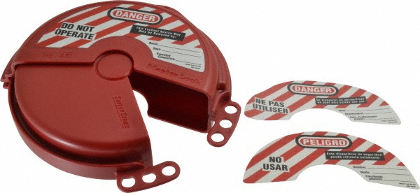 Master Lock 484 Gate Valve Lockout – Set Of 3 – Fits Sz 8-13 Valves – Red Thermoplastic