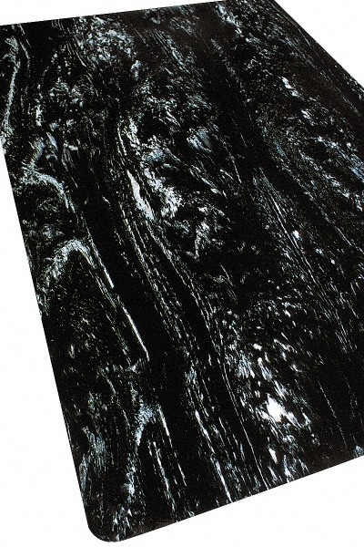 Anti-Fatigue Mat: 3' Long, 2' Wide, 1/2 Thick, CFR Rubber, Beveled Edges, Light-Duty