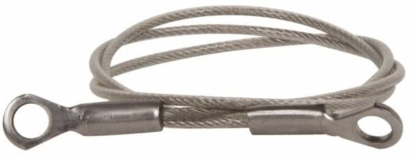Stainless Steel wire rope lanyard loop to tab 6" x 3/64" Nylon Coated US Made 