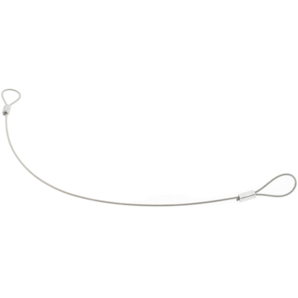 Made in USA 12" Long, Stainless Steel Cable Loop & Loop End, Quick Release Pin Lanyard MSC