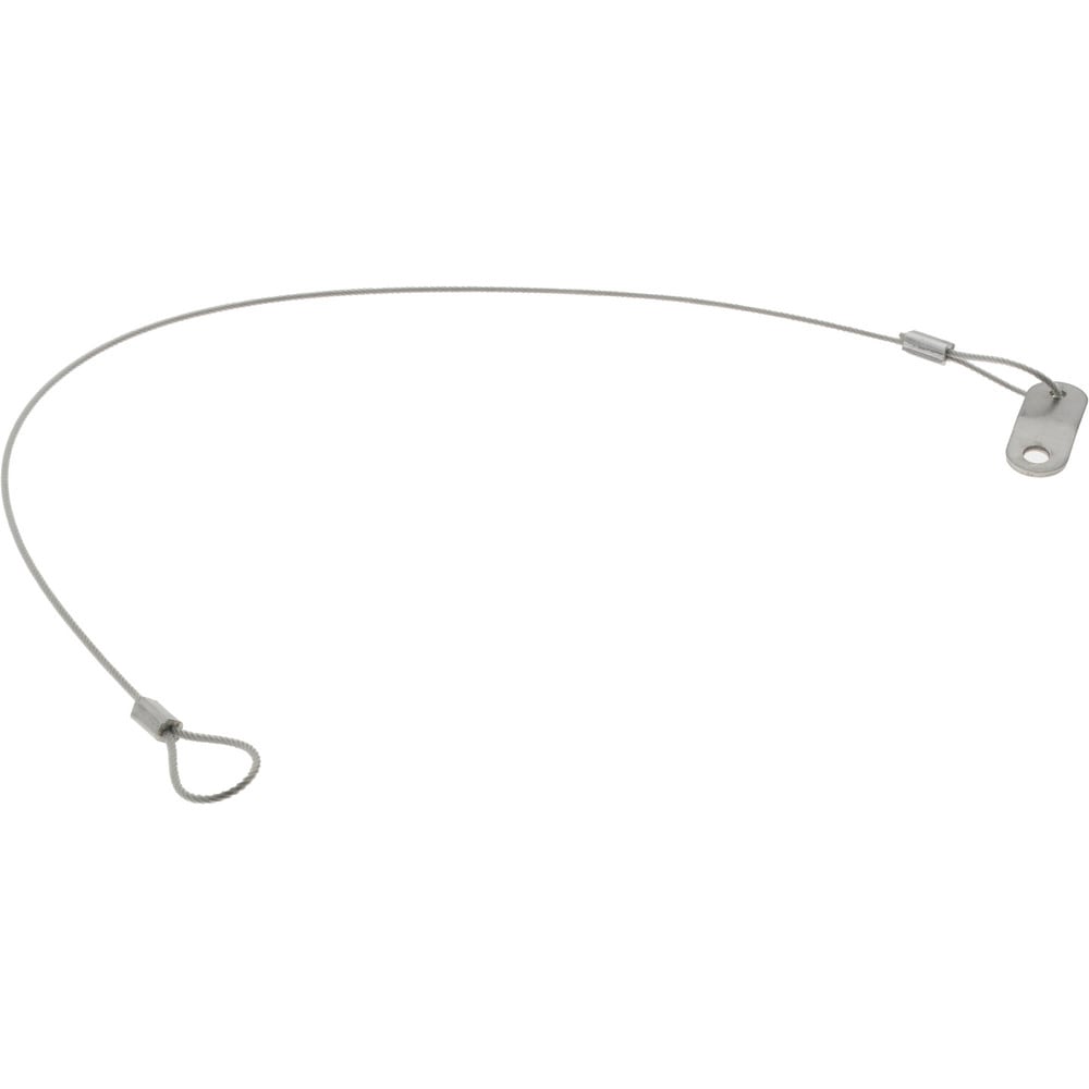 18" Long, Stainless Steel Cable Loop & Tab with Hole End, Quick Release Pin Lanyard