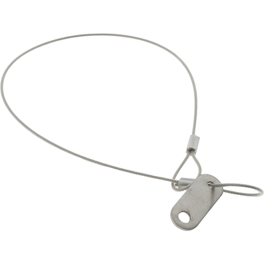 Made in USA 18" Long, Stainless Steel Cable Loop & Tab with Hole End, Quick Release Pin