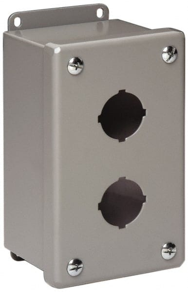 2 Hole, 1.203 Inch Hole Diameter, Stainless Steel Pushbutton Switch Enclosure