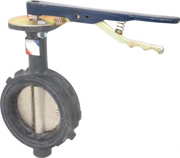 NIBCO NLH250H Manual Wafer Butterfly Valve: 4" Pipe, Lever Handle Image