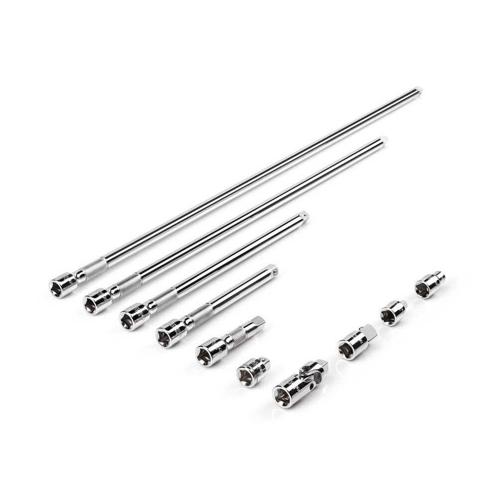 Socket Adapter & Universal Sets; Type: Universal & Socket Adapter Set ; Universal Size (Inch): 3/8 in ; Adapter Size (Inch): 3/8 in ; Finish: Polished; Chrome-Plated ; Drive Size: 0.375in ; Number Of Pieces: 10