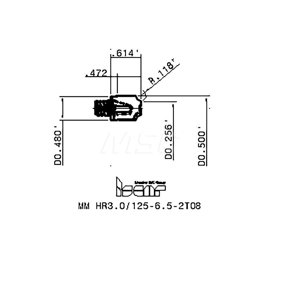 Iscar MMHR3.0/1256.52T08 908 Carbide Concave Radius Mill Tip Insert