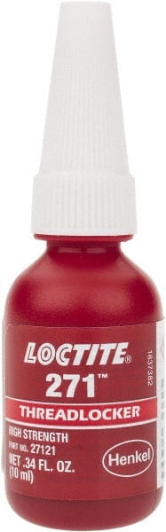 LOCTITE 135380 Threadlocker: Red, Liquid, 10 mL, Bottle 