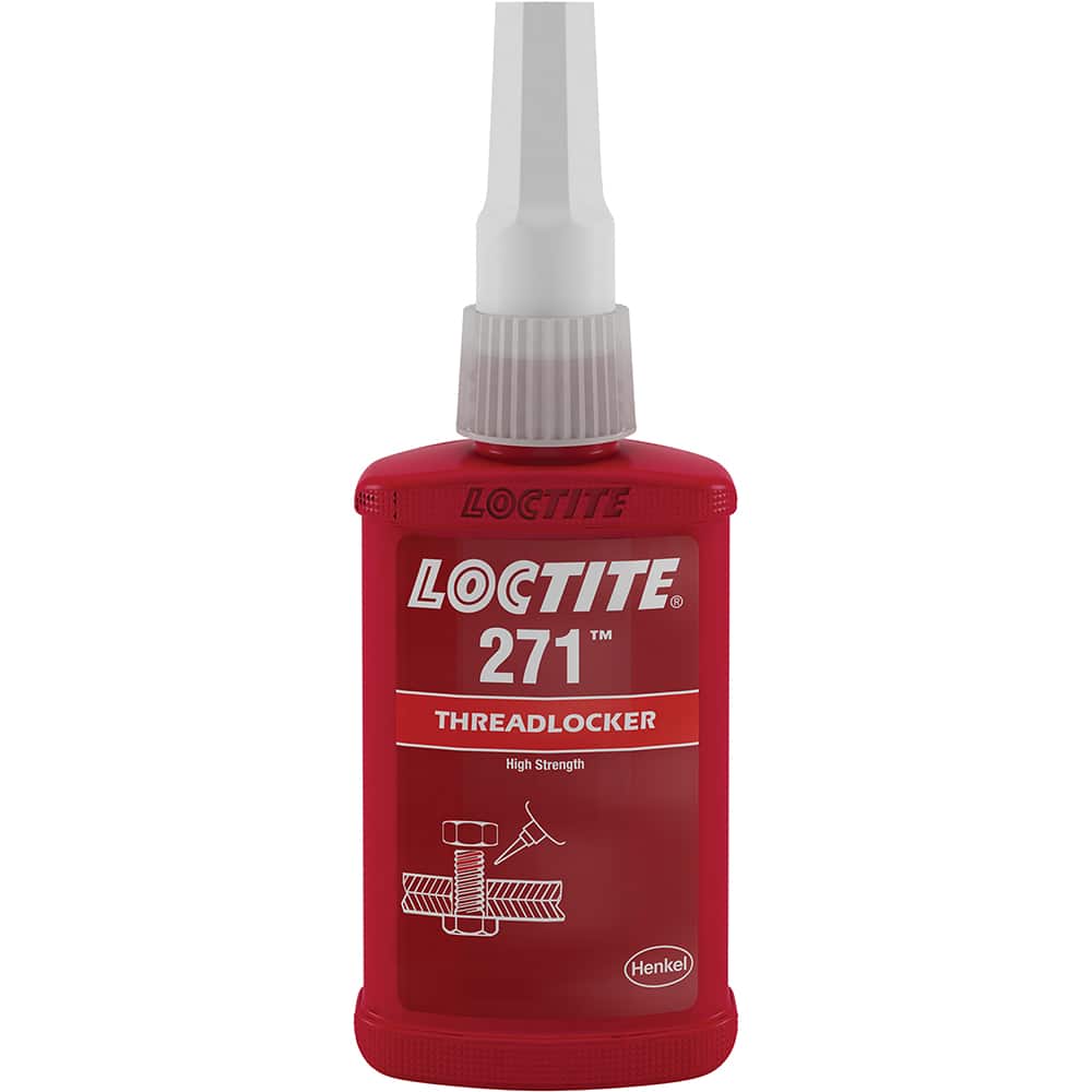 LOCTITE 135381 Threadlocker: Red, Liquid, 50 mL, Bottle 