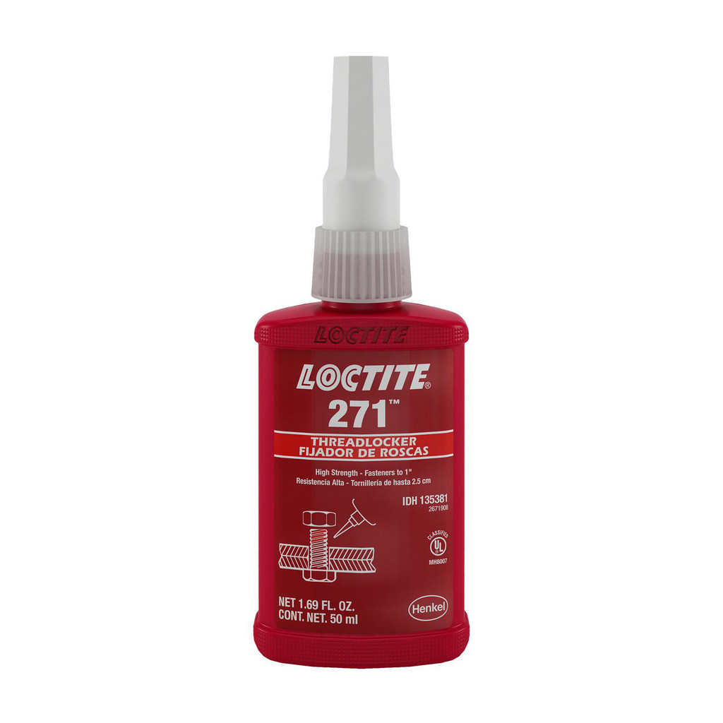 Loctite | Clover 271 Threadlocker, 50 ml Bottle - Red, high-strength, low-viscosity threadlocker | Part #135381