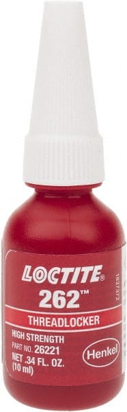 LOCTITE 231926 Threadlocker: Red, Liquid, 10 mL, Bottle 