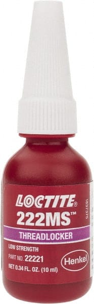 LOCTITE 135333 Threadlocker: Purple, Liquid, 10 mL, Bottle 