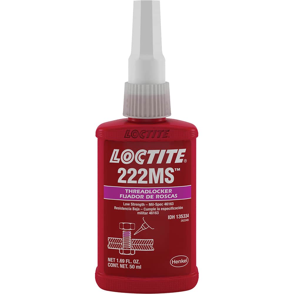 LOCTITE 135334 Threadlocker: Purple, Liquid, 50 mL, Bottle 