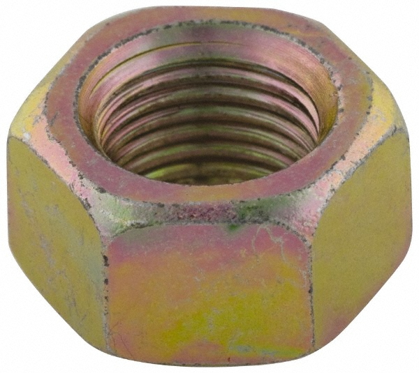 Value Collection Hex Nut 7/1614, Grade 8 Steel, Zinc Yellow