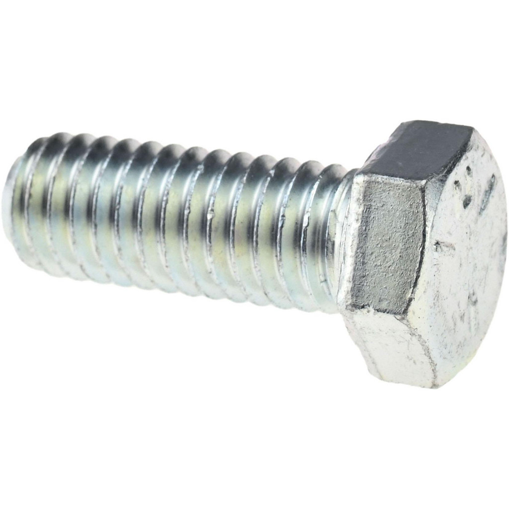 Made in North America | Value Collection Hex Head Cap Screw: 3/8-16, 1" Length Under Head, Grade 5 Steel, Zinc Finish - Fully Threaded, 9/16" Hex
