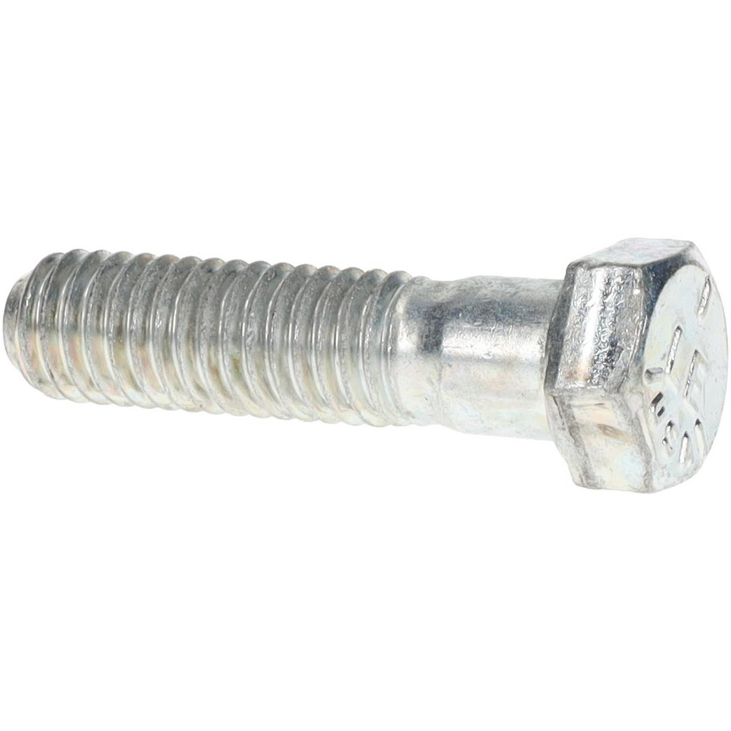 Made in North America | Value Collection Hex Head Cap Screw: 7/16-14, 1-3/4" Length Under Head, Grade 5 Steel, Zinc Finish - Partially Threaded, 5/8"