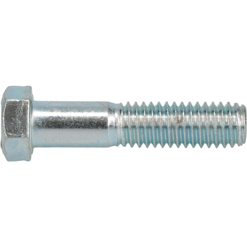 Made in North America | Value Collection Hex Head Cap Screw: 7/16-14, 2" Length Under Head, Grade 5 Steel, Zinc Finish - Partially Threaded, 5/8" Hex