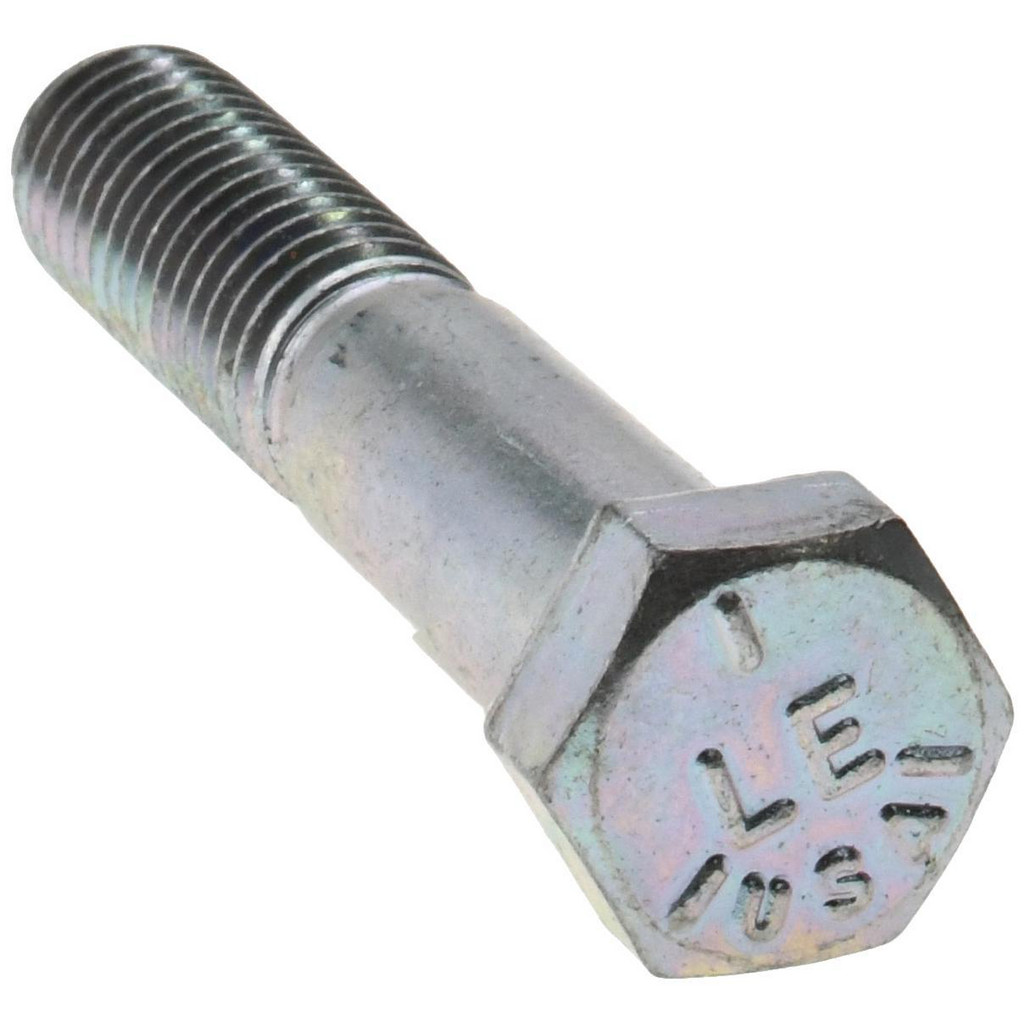 Made in North America | Value Collection Hex Head Cap Screw: 7/16-14, 2-1/2" Length Under Head, Grade 5 Steel, Zinc Finish - Partially Threaded, 5/8"