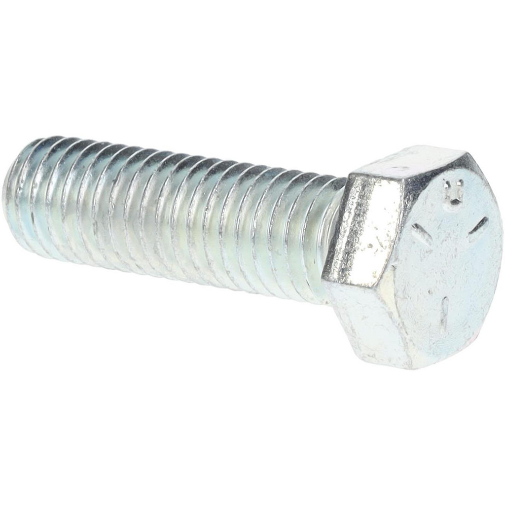 Made in North America | Value Collection Hex Head Cap Screw: 1/2-13, 1-3/4" Length Under Head, Grade 5 Steel, Zinc Finish - Fully Threaded, 3/4" Hex
