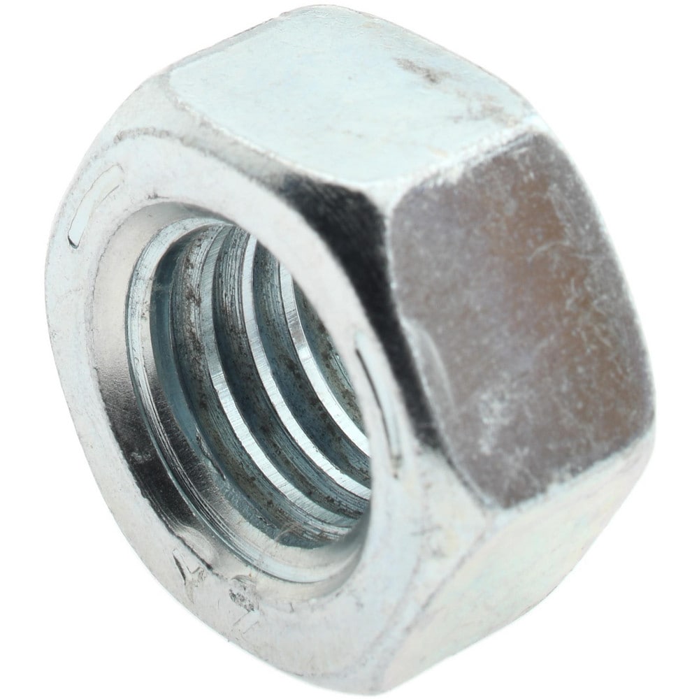 Hex Nut: 9/16-12, Grade 5 Steel, Zinc-Plated