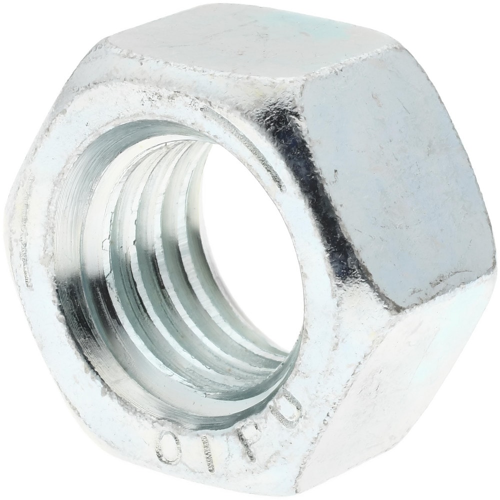 Hex Nut: 5/8-11, Grade 5 Steel, Zinc-Plated