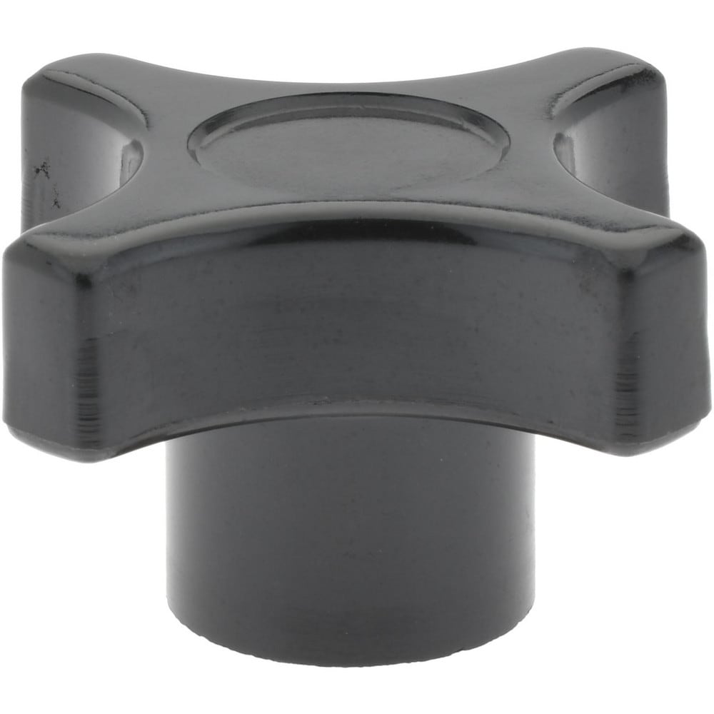 Lobed Knob: 2" Head Dia, 4 Points, Phenolic, Black