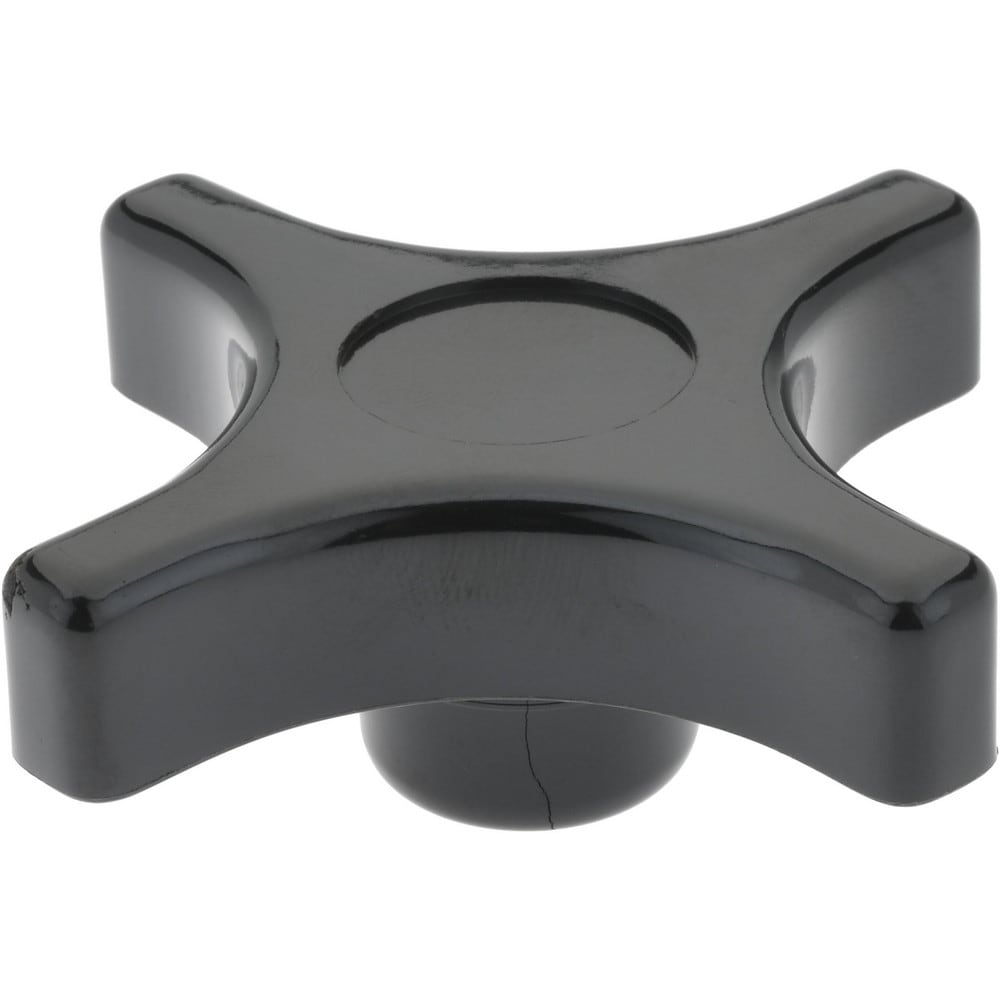 Lobed Knob: 3" Head Dia, 4 Points, Phenolic, Black