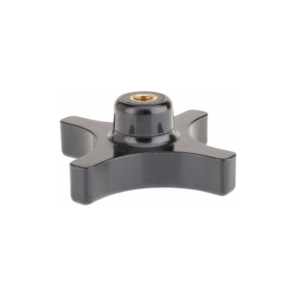 Gibraltar Lobed Knob 3" Head Dia, 4 Points, Phenolic, Black MSC