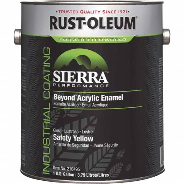 Rust-Oleum 210495 Acrylic Enamel Paint: 10 gal, Semi-Gloss, Safety Yellow 