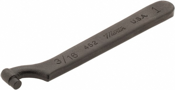 1" Capacity, Pin Spanner Wrench - 4" OAL, 5/32" Hook Pin Height